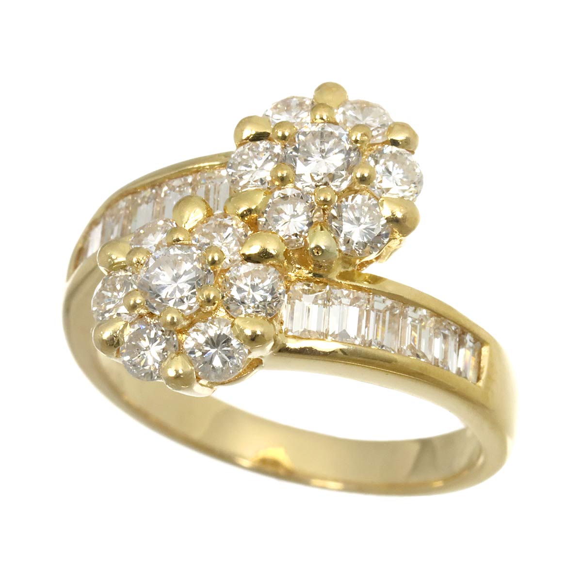 Diamond 1.80ct Ring 18K YG 750 size6-6.25(US)