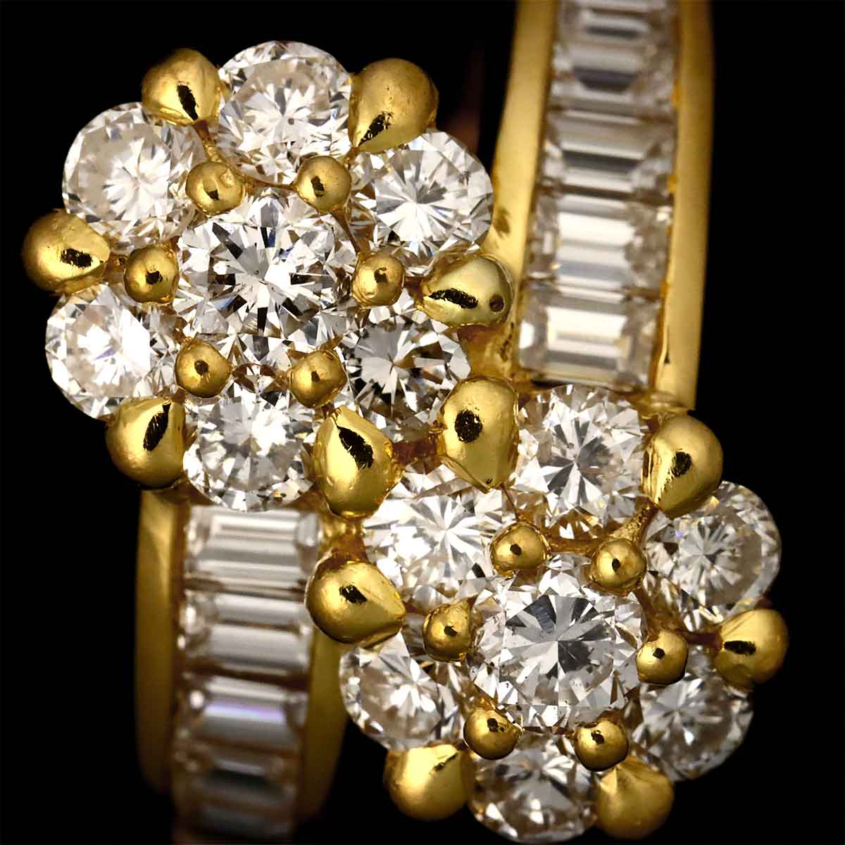 Diamond 1.80ct Ring 18K YG 750 size6-6.25(US)