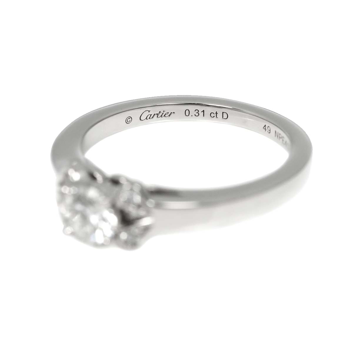 Ballerine Diamond 0.31ct G/VS1/3EX Ring Pt Size49 4.75-5(US)