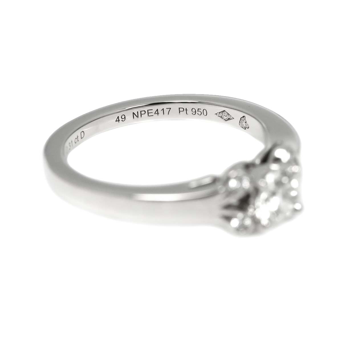 Ballerine Diamond 0.31ct G/VS1/3EX Ring Pt Size49 4.75-5(US)
