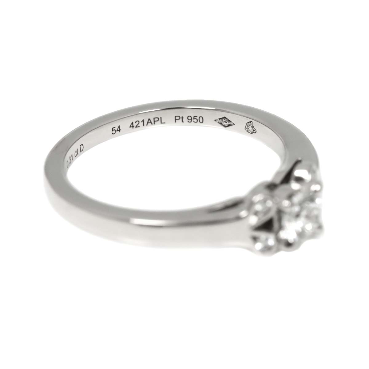 Ballerine Diamond 0.32ct H/VVS1/3EX Ring Pt Size48 4.5(US)