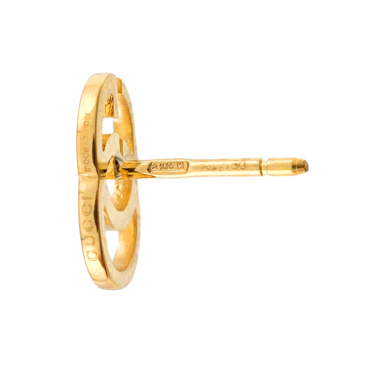 GG Logo Earring Pierced 18K YG 750 One Piece only