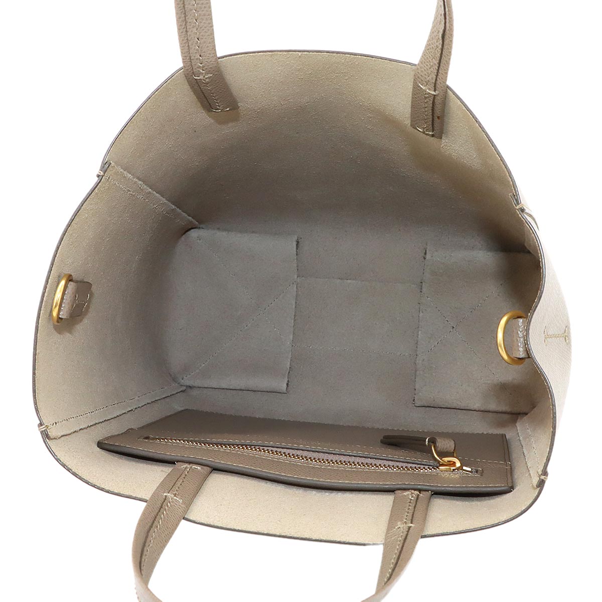 Small Vertical Cabas 2way Tote Shoulder Bag Leather Taupe 189813
