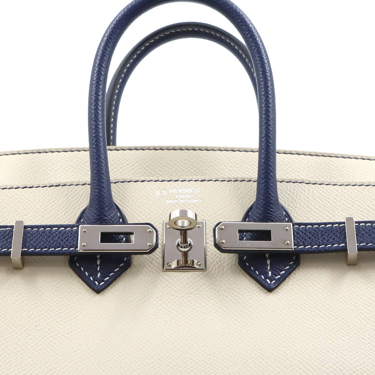 Birkin 25 Personal SPO Veau Epsom Craie Bleu Saphir Hand Bag