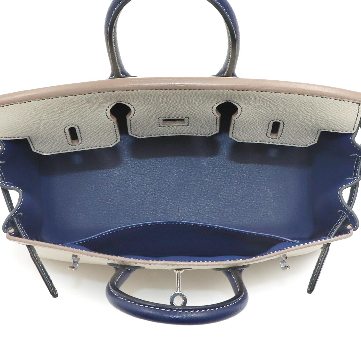 Birkin 25 Personal SPO Veau Epsom Craie Bleu Saphir Hand Bag
