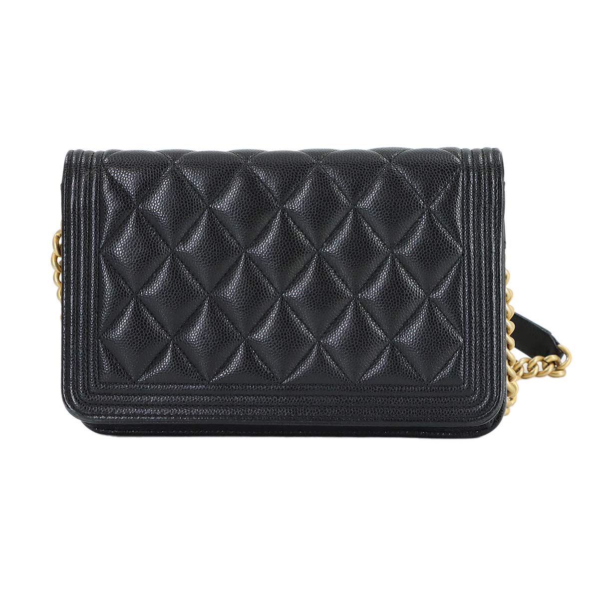Boychanel Chain Wallet Leather Black AP1117 Purse
