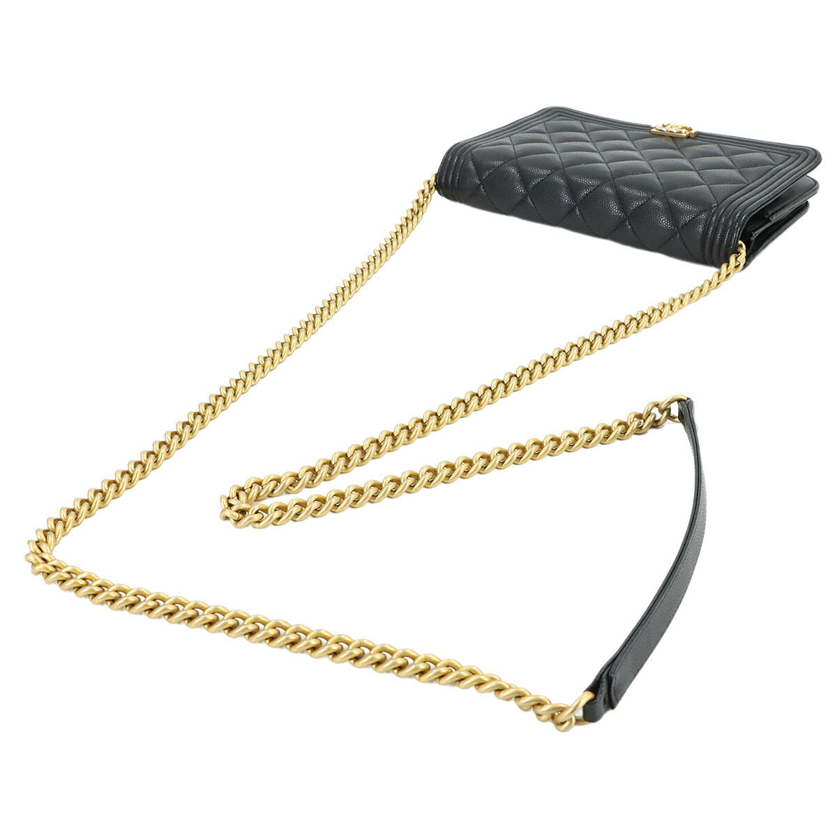 Boychanel Chain Wallet Leather Black AP1117 Purse