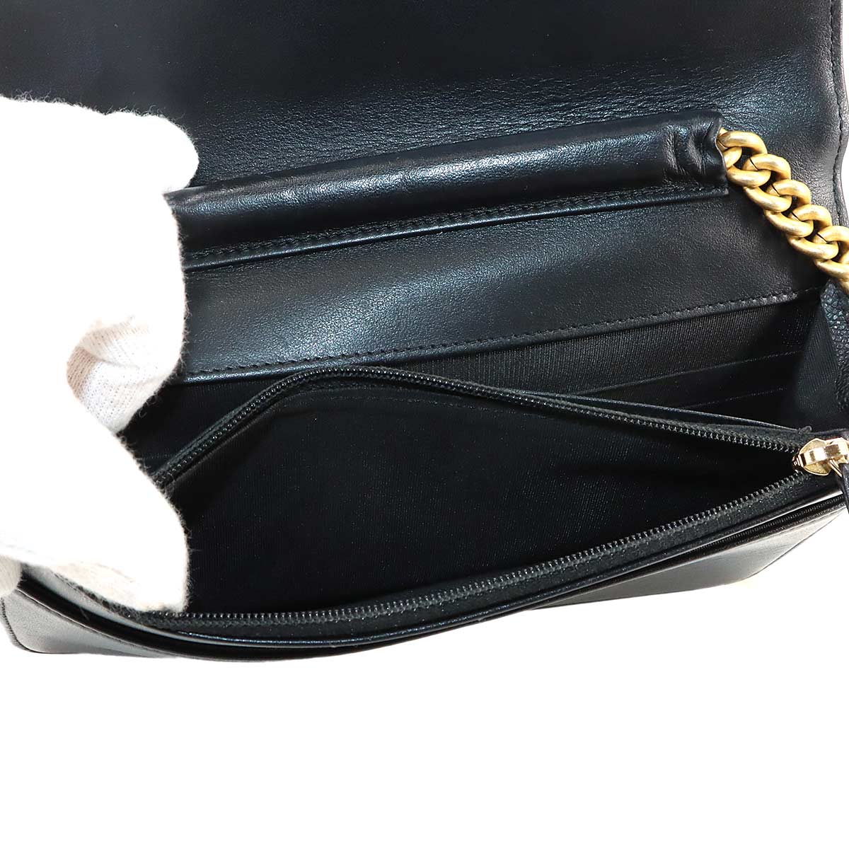 Boychanel Chain Wallet Leather Black AP1117 Purse