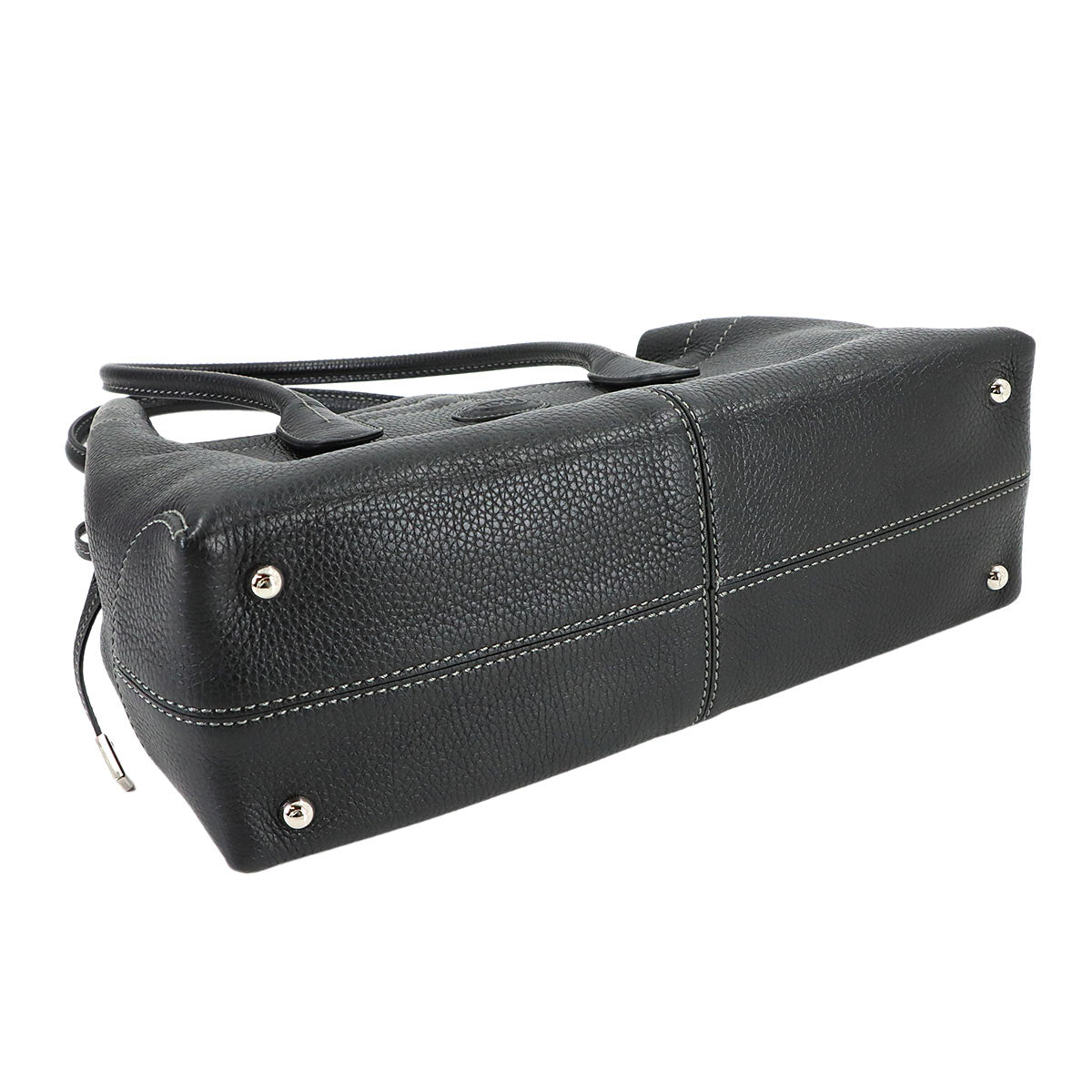 Restyled D Bag Tote Bag Leather Black Purse Stitch