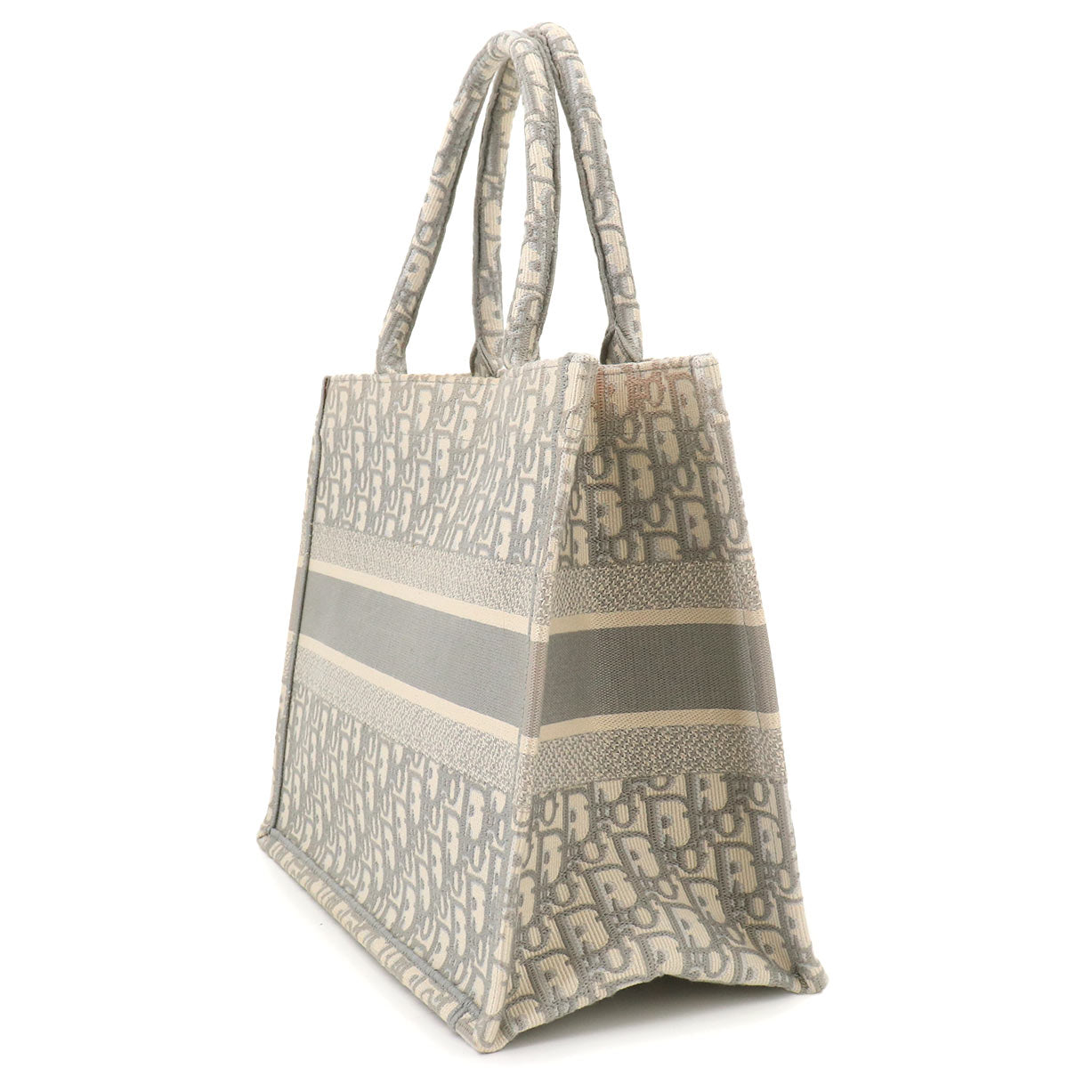 Oblique Book Tote Medium Bag Canvas Grey M1296ZRIW