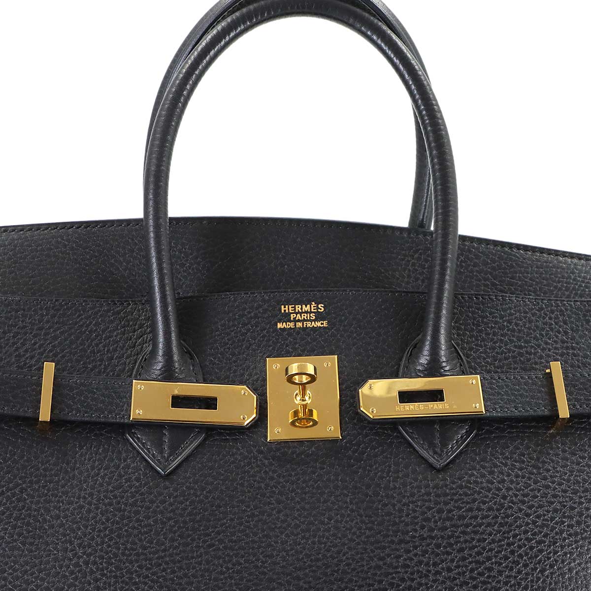 Birkin 35 Ardennes Leather Black Hand Bag Purse