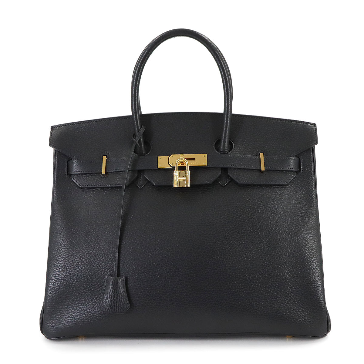 Birkin 35 Ardennes Leather Black Hand Bag Purse