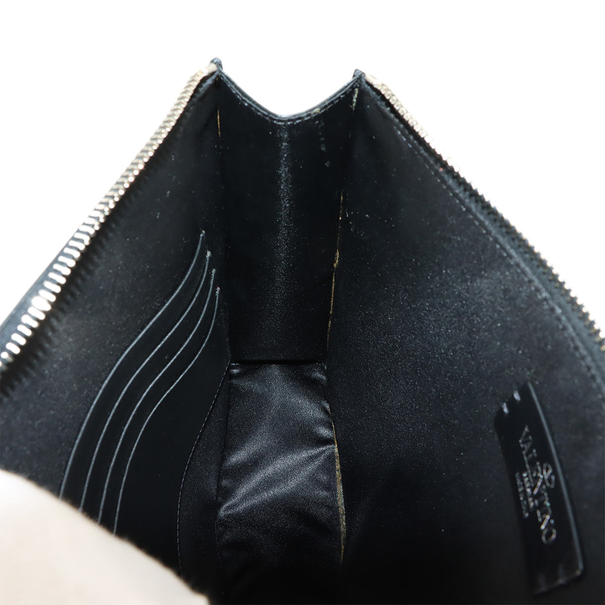 VLTN Clutch Bag Leather Black Purse