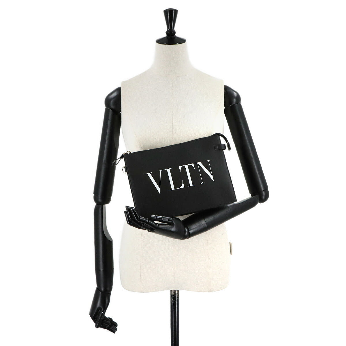 VLTN Clutch Bag Leather Black Purse