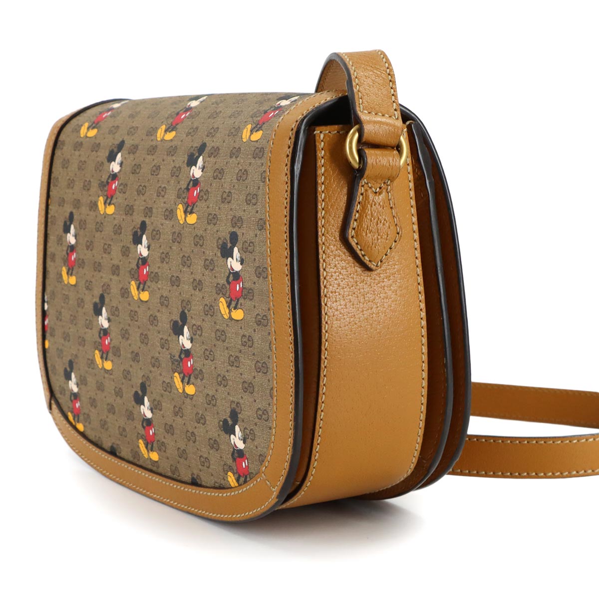 Disney Mickey Mouse Mini GG Supreme Shoulder Bag Brown 602694