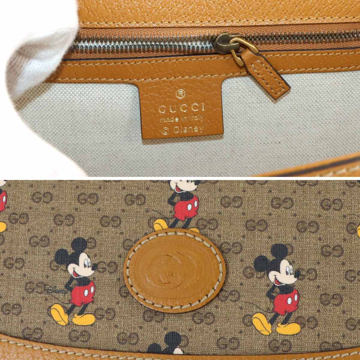 Disney Mickey Mouse Mini GG Supreme Shoulder Bag Brown 602694