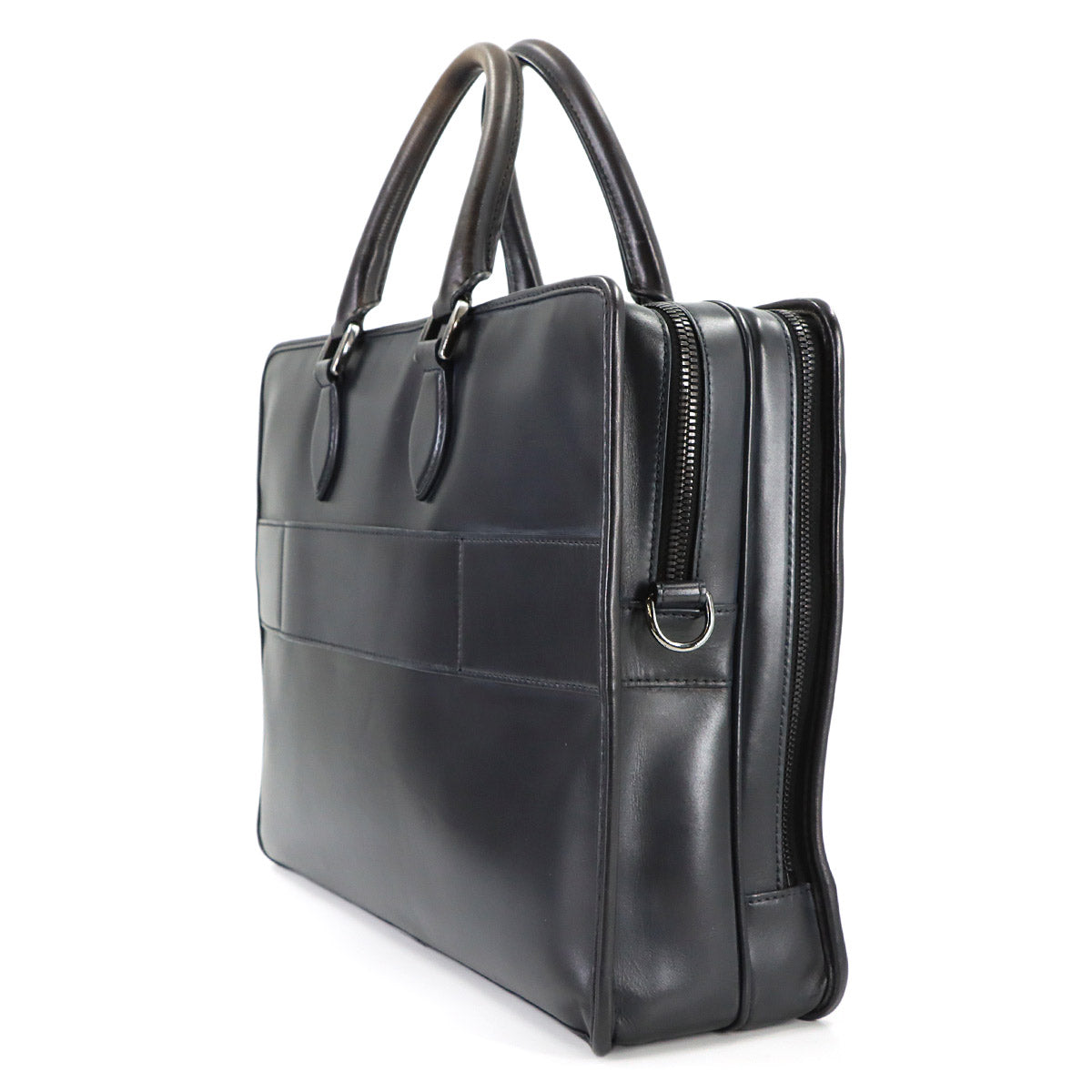 Deux jour Briefcase Business Bag Venezia Leather Navy