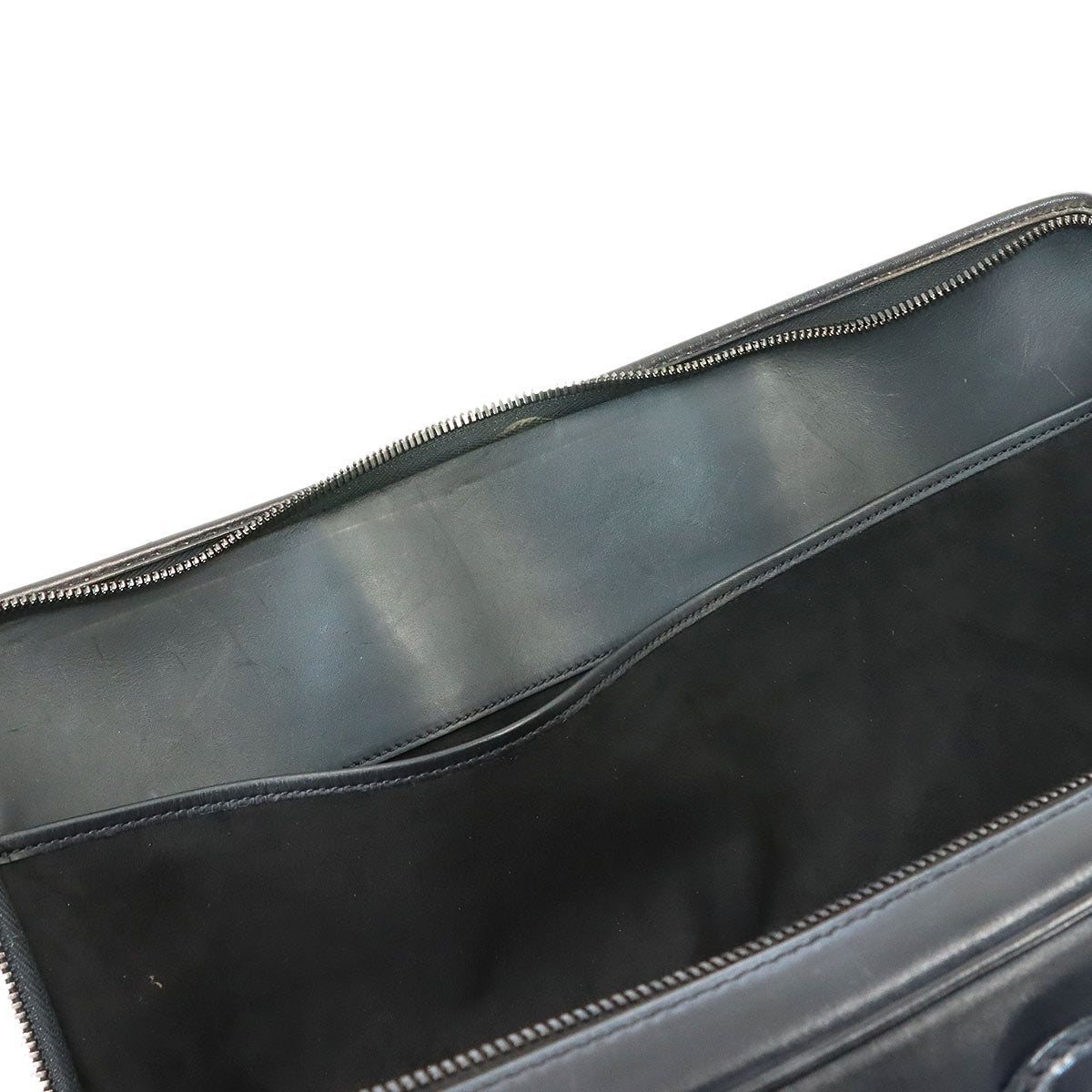 Deux jour Briefcase Business Bag Venezia Leather Navy