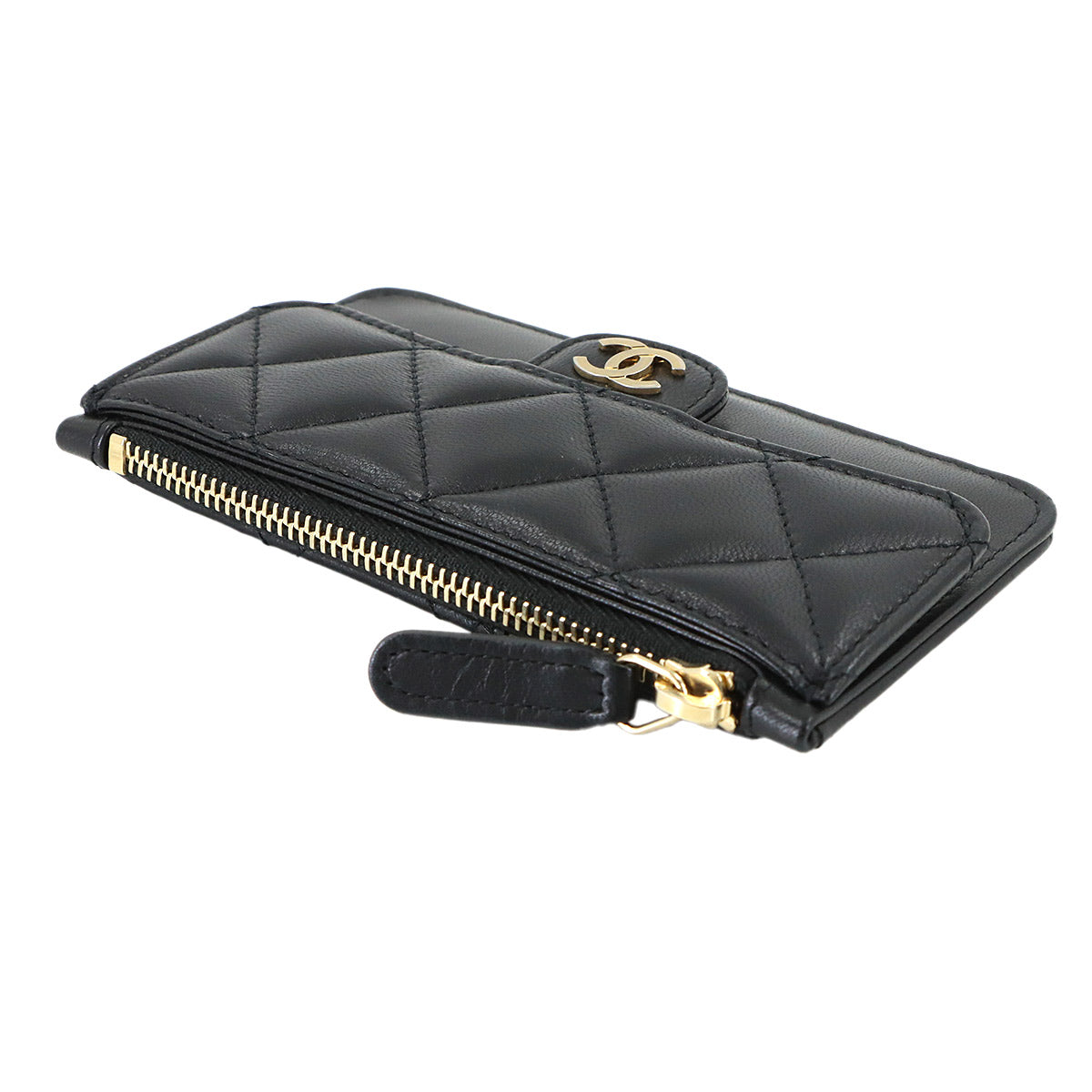 Matelasse Coin Case Purse Wallet Leather Black AP2570