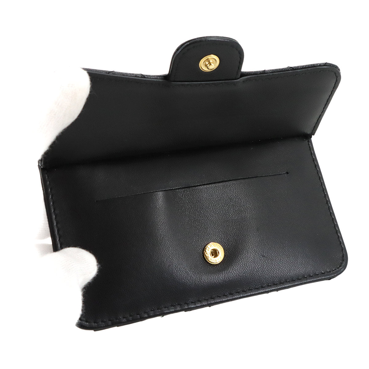 Matelasse Coin Case Purse Wallet Leather Black AP2570