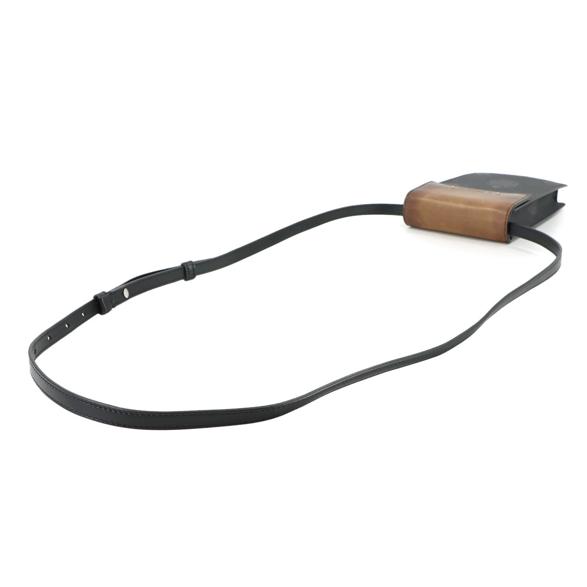 Traveler Phone Pouch Shoulder Bag PVC Leather Black Brown