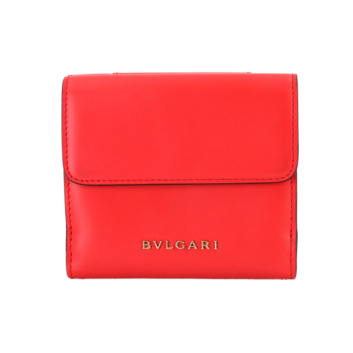 Serpenti Forever Compact Wallet Leather Red Purse