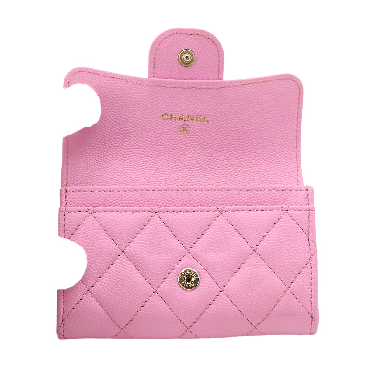 Matelasse Card Case Leather Pink AP0214 Accessory