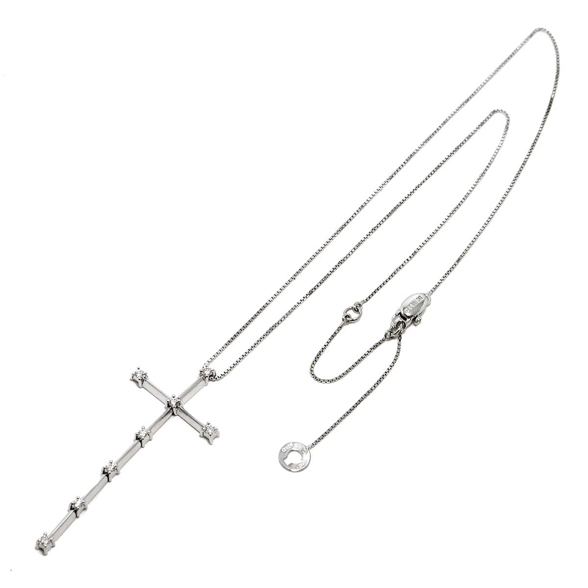 FRAMMENTI cross Diamond Necklace 18K WG 750