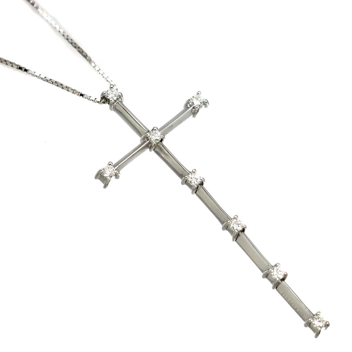 FRAMMENTI cross Diamond Necklace 18K WG 750