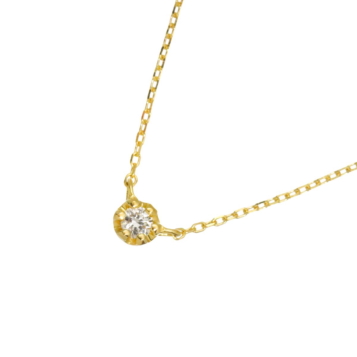 Diamond 0.03ct Necklace 18K Yellow Gold 750