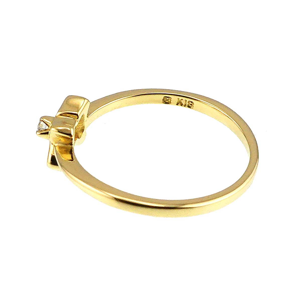 Diamond Ring 18K YG 750 Size4.75-5(US)