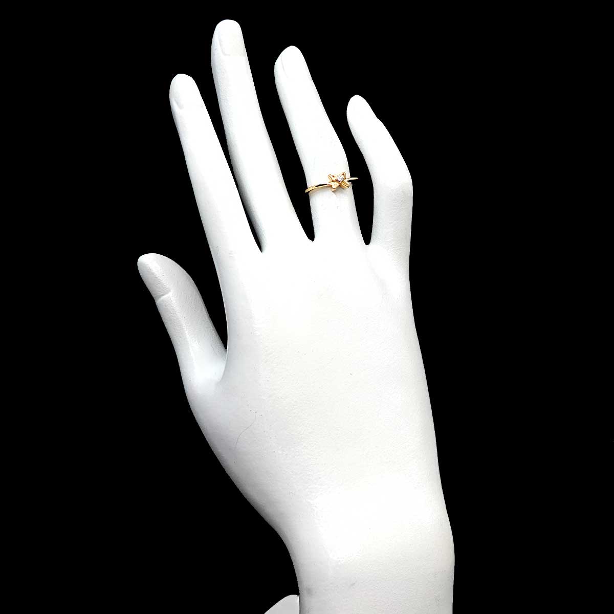 Diamond Ring 18K YG 750 Size4.75-5(US)