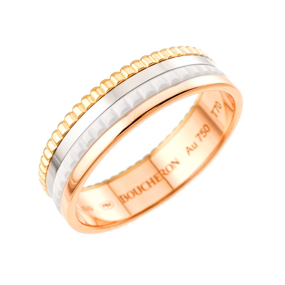 Quatre White Ring SM 18K YG WG PG Ceramic Size70 12.75-13(US)