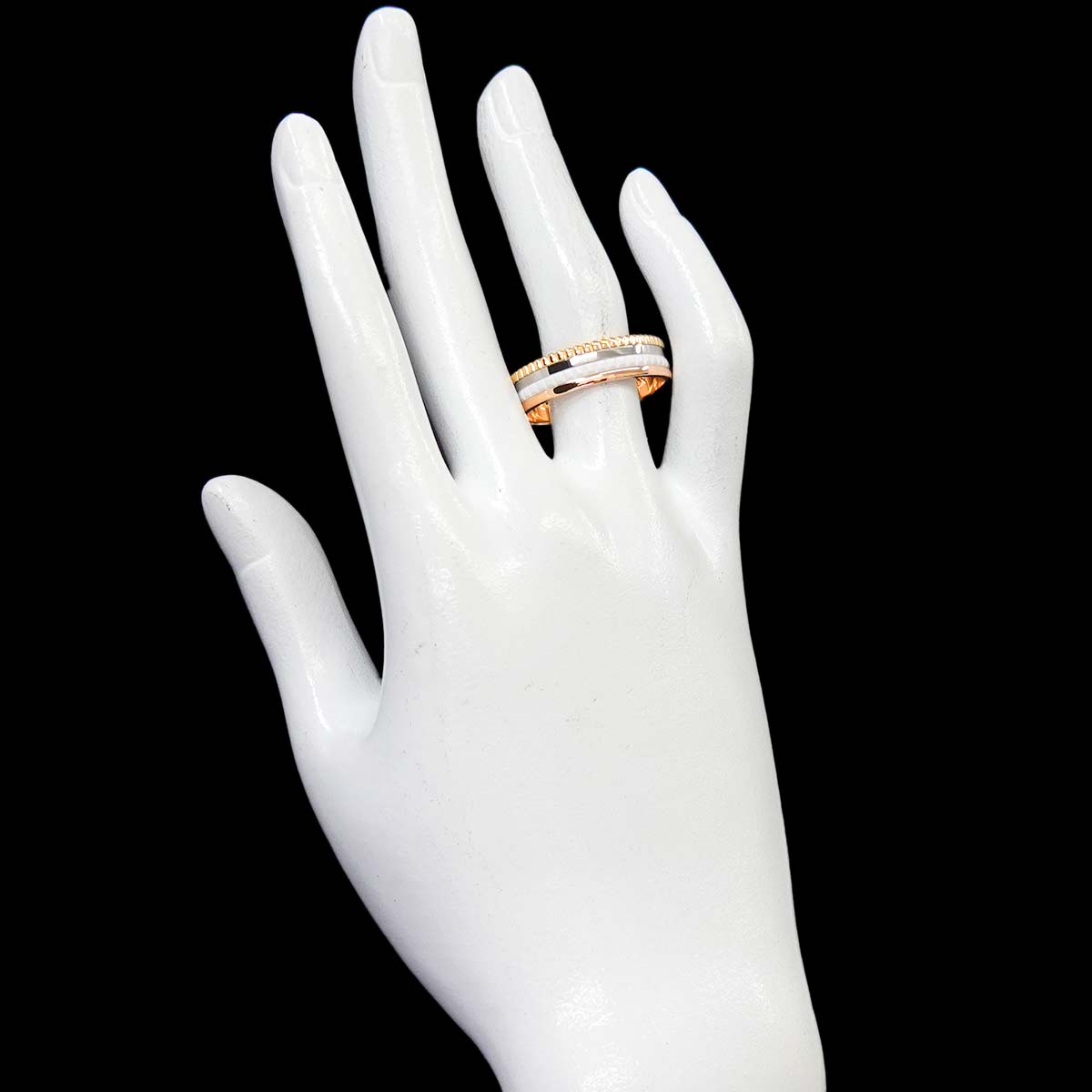 Quatre White Ring SM 18K YG WG PG Ceramic Size70 12.75-13(US)