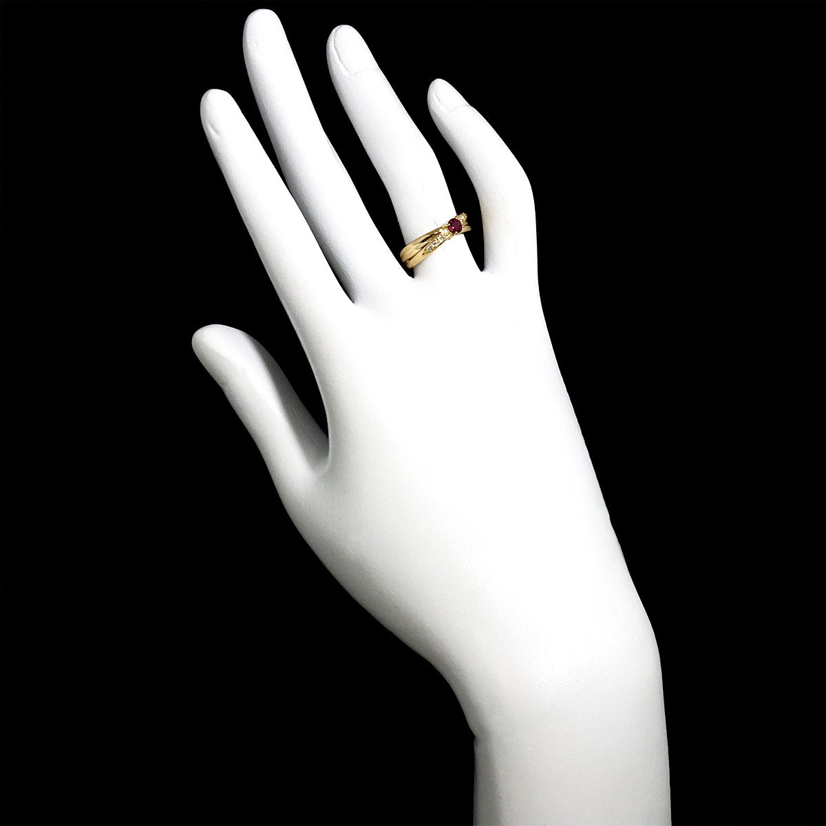 Ruby Diamond 0.06ct Ring 18K YG 750 Size6(US)