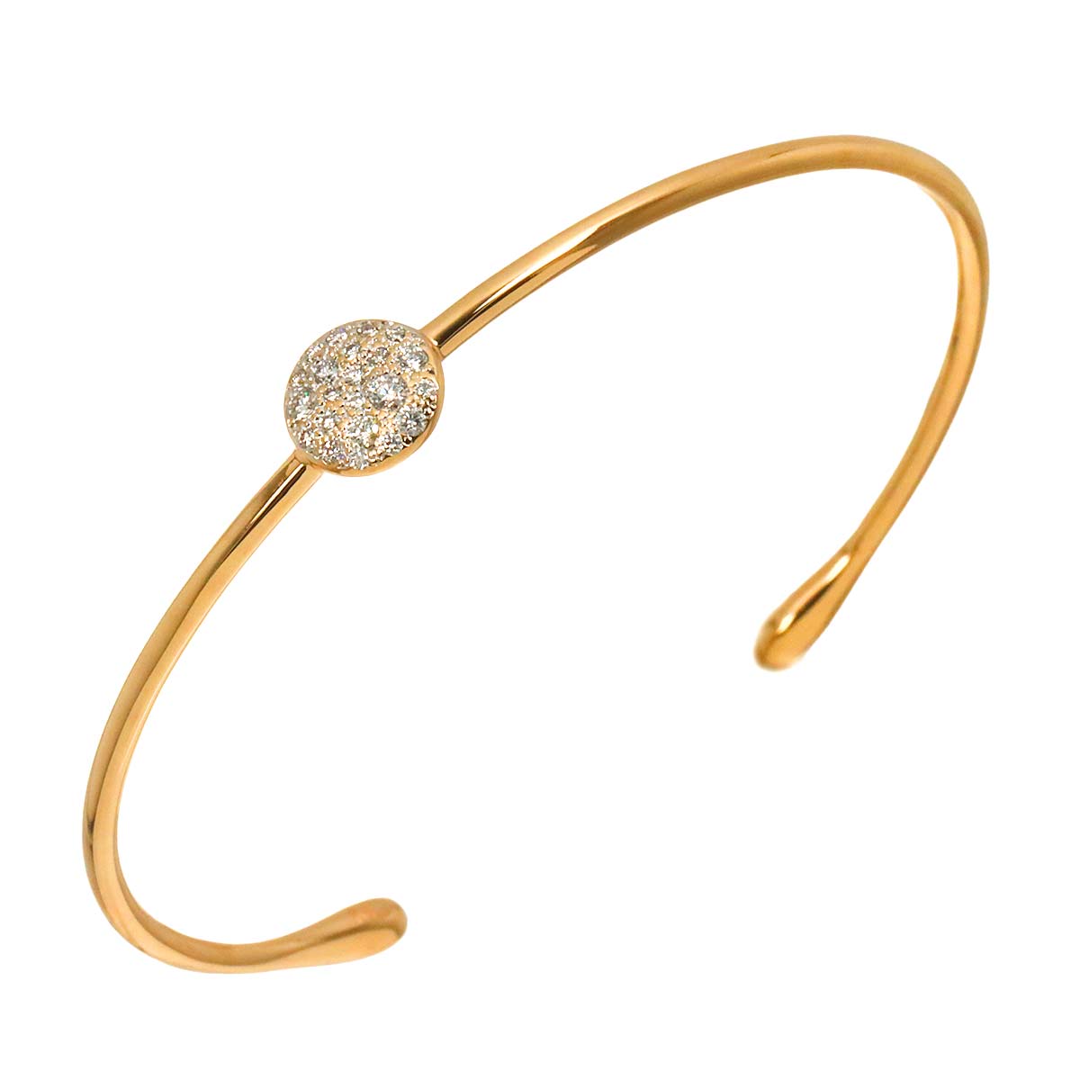 Pave Diamond Bracelet 18K Pink Gold 750 sizeM