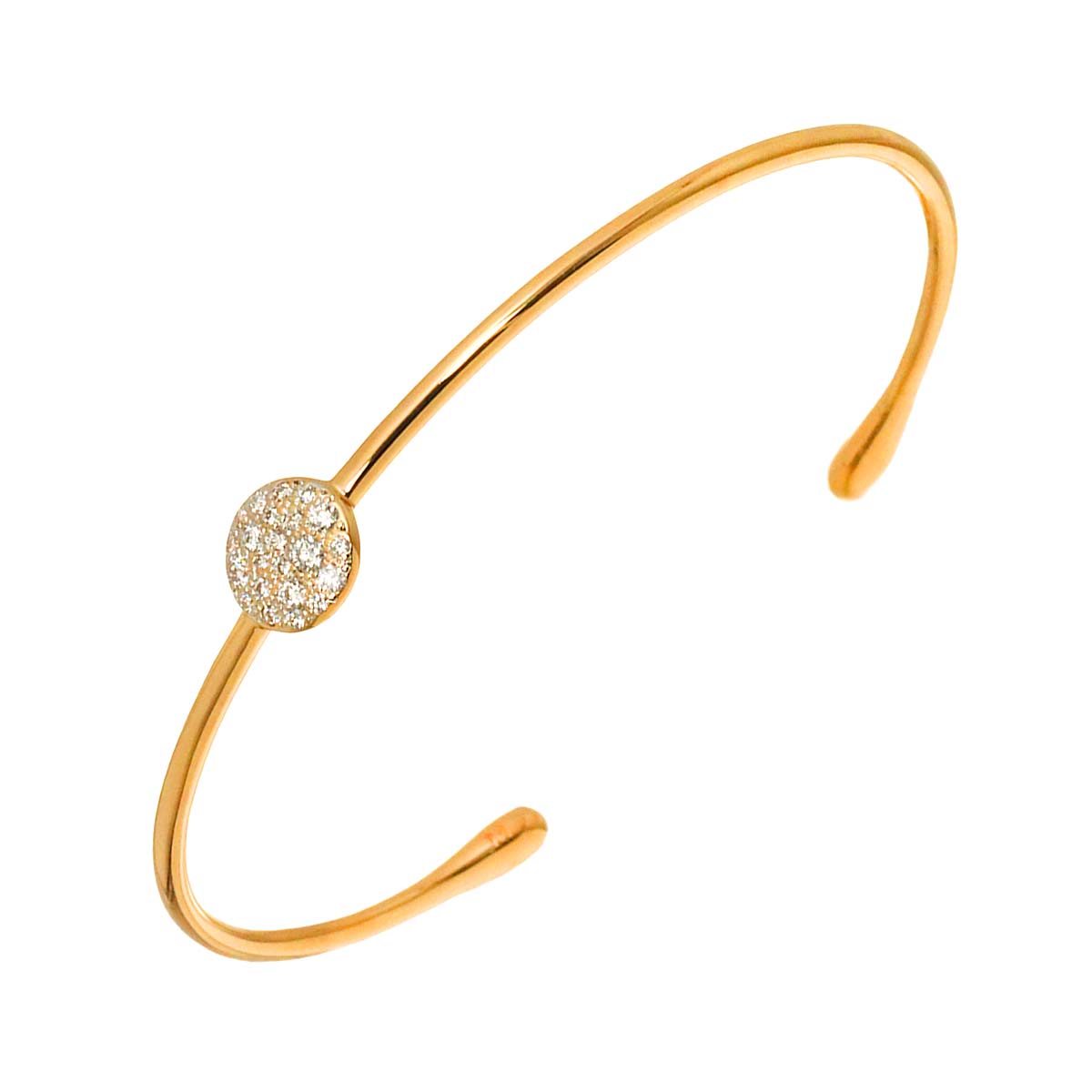 Pave Diamond Bracelet 18K Pink Gold 750 sizeM