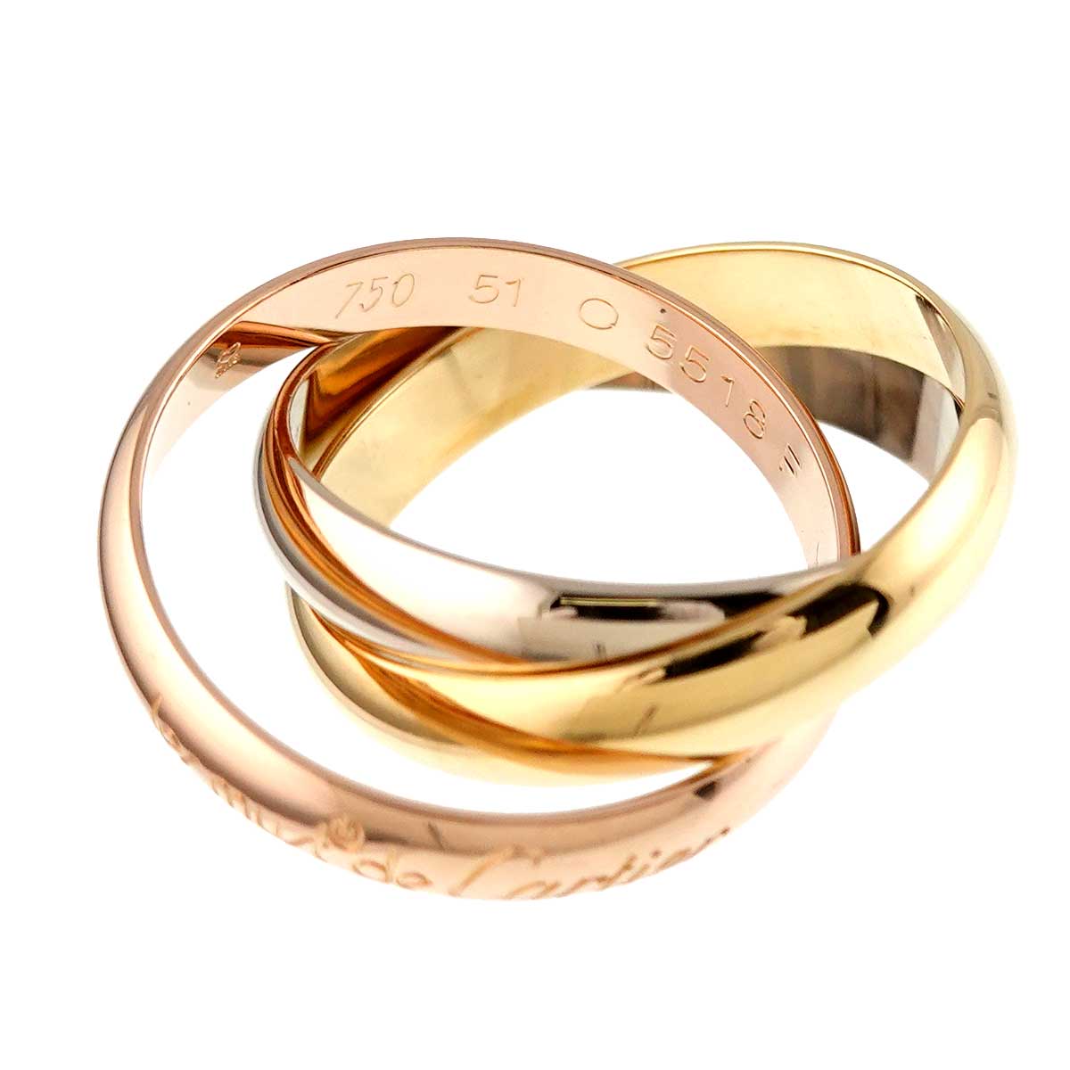 Trinity Ring 18K YG WG PG 750 Size51 5.5-5.75(US)