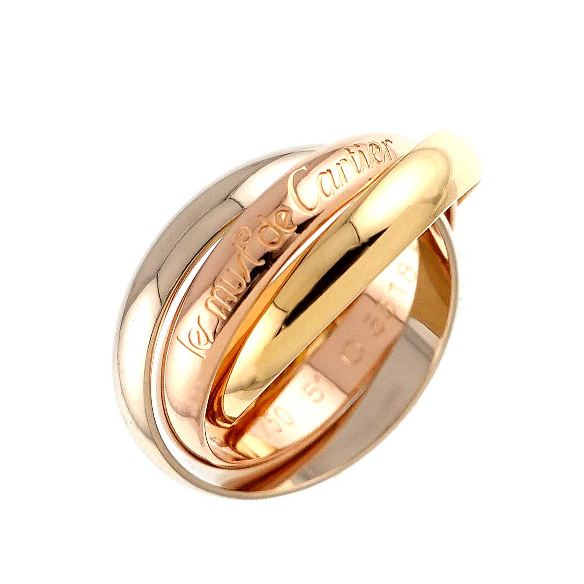 Trinity Ring 18K YG WG PG 750 Size51 5.5-5.75(US)