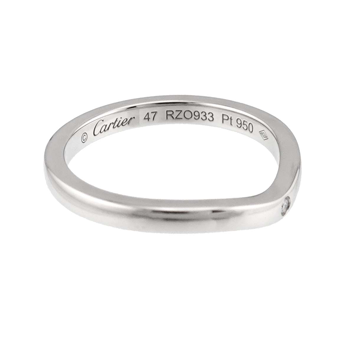 Ballerine curve Diamond 3P Ring Pt Pt size47 4(US)