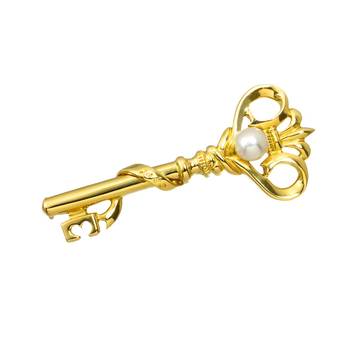 Akoya Pearl 4.6mm Brooch 18K YG 750