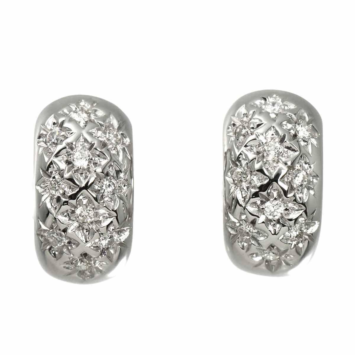 Diamond 0.34ct Earrings Pierced 18K WG 750