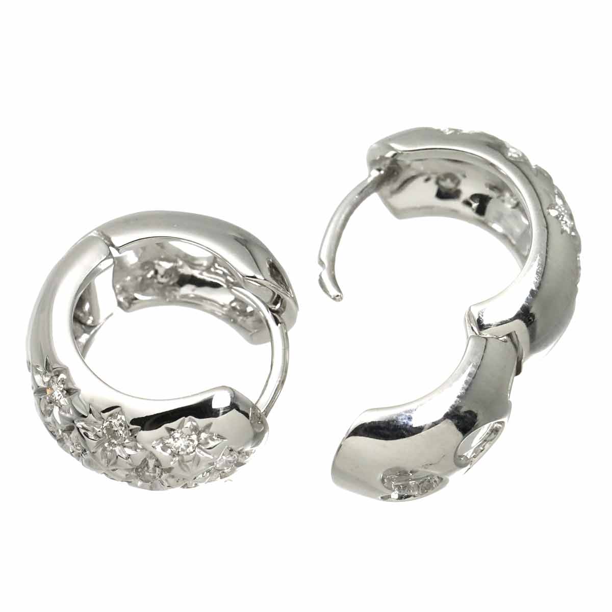 Diamond 0.34ct Earrings Pierced 18K WG 750