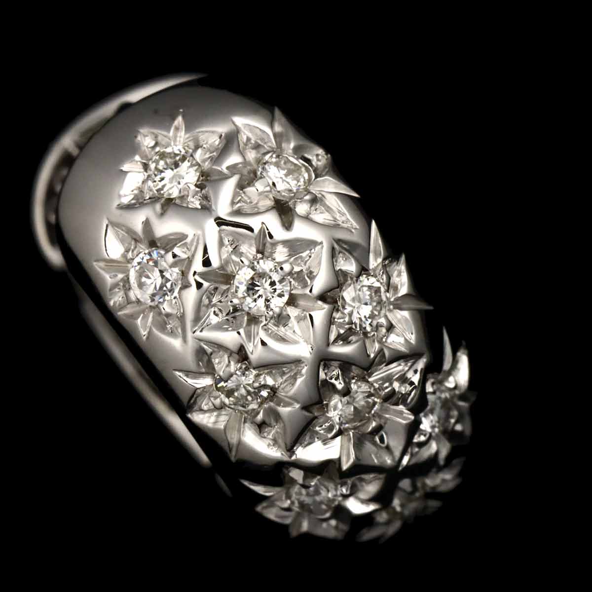 Diamond 0.34ct Earrings Pierced 18K WG 750