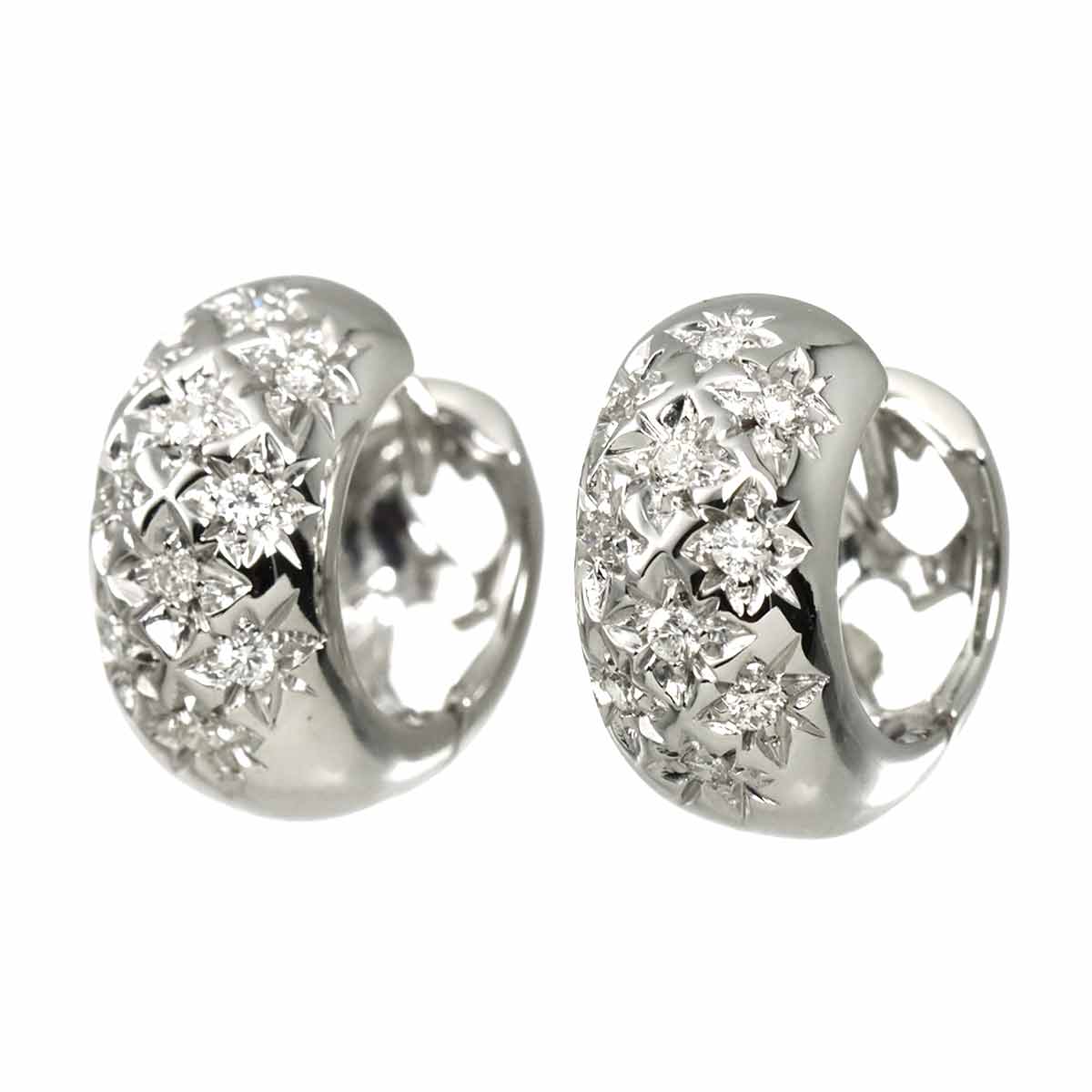 Diamond 0.34ct Earrings Pierced 18K WG 750