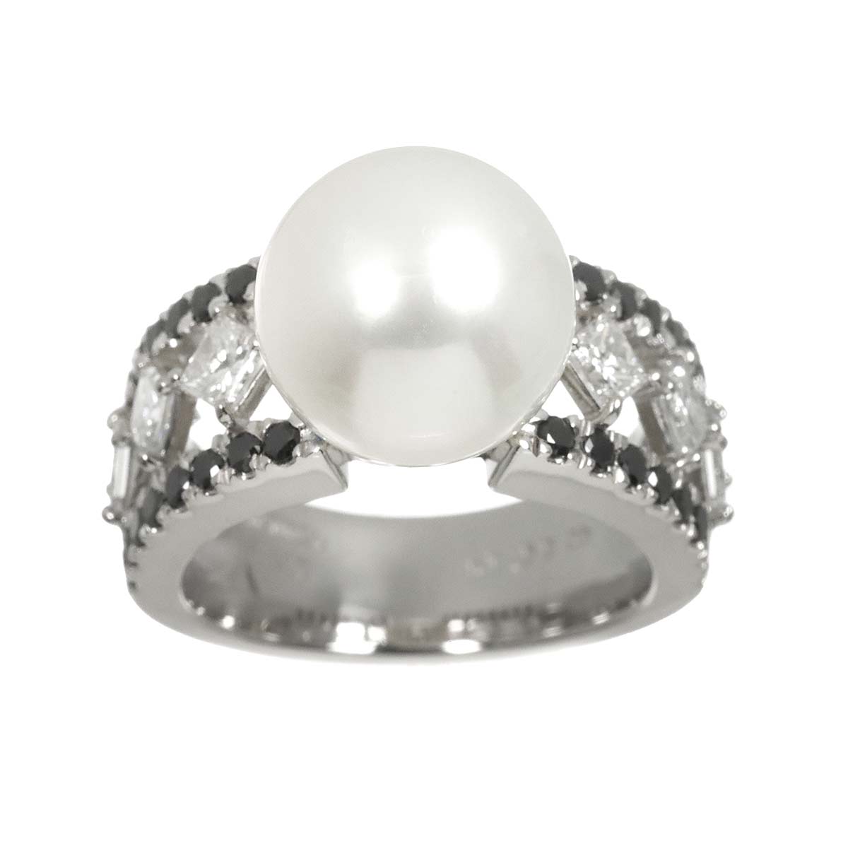 South Sea pearl 11.6mm Diamond 1.59ct Ring Pt size6.75(US)
