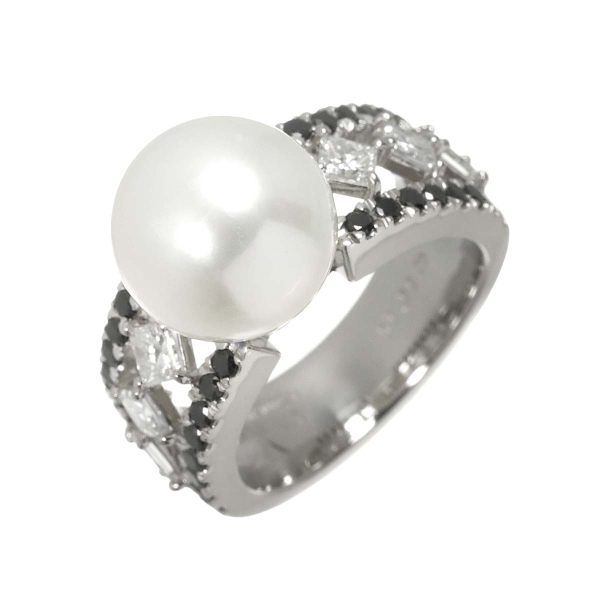 South Sea pearl 11.6mm Diamond 1.59ct Ring Pt size6.75(US)