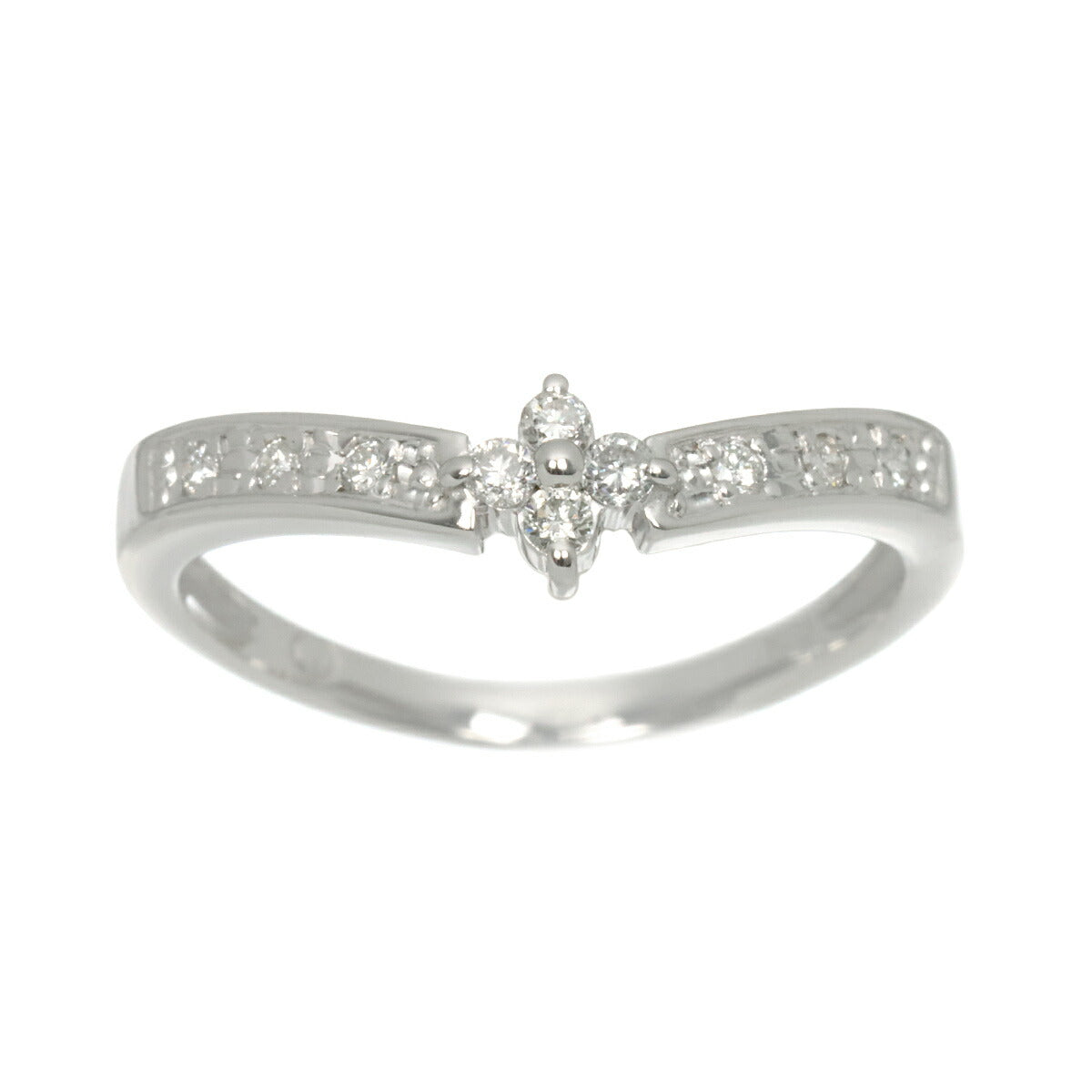 Diamond Ring 18K WG 750 Size4-4.5(US)