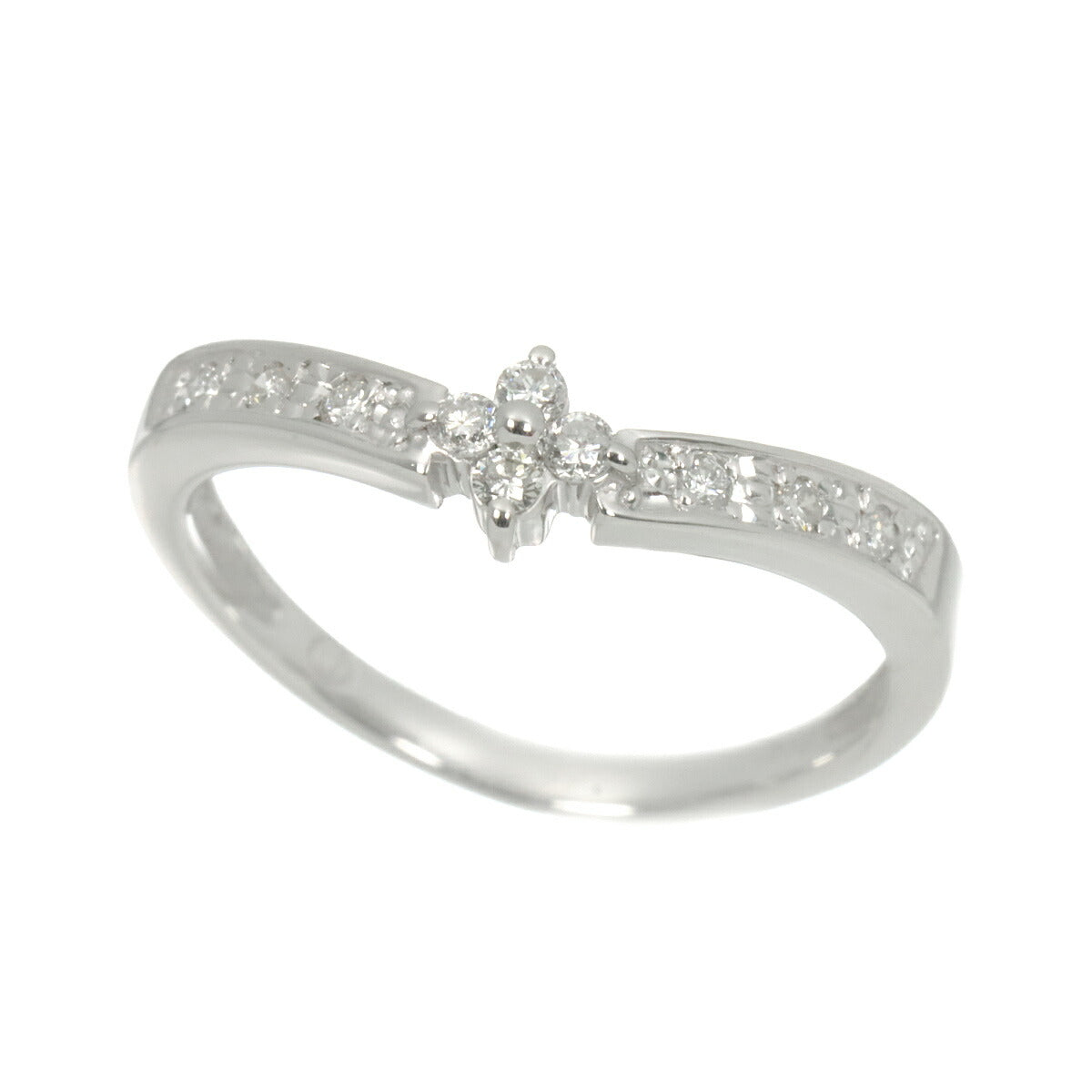 Diamond Ring 18K WG 750 Size4-4.5(US)