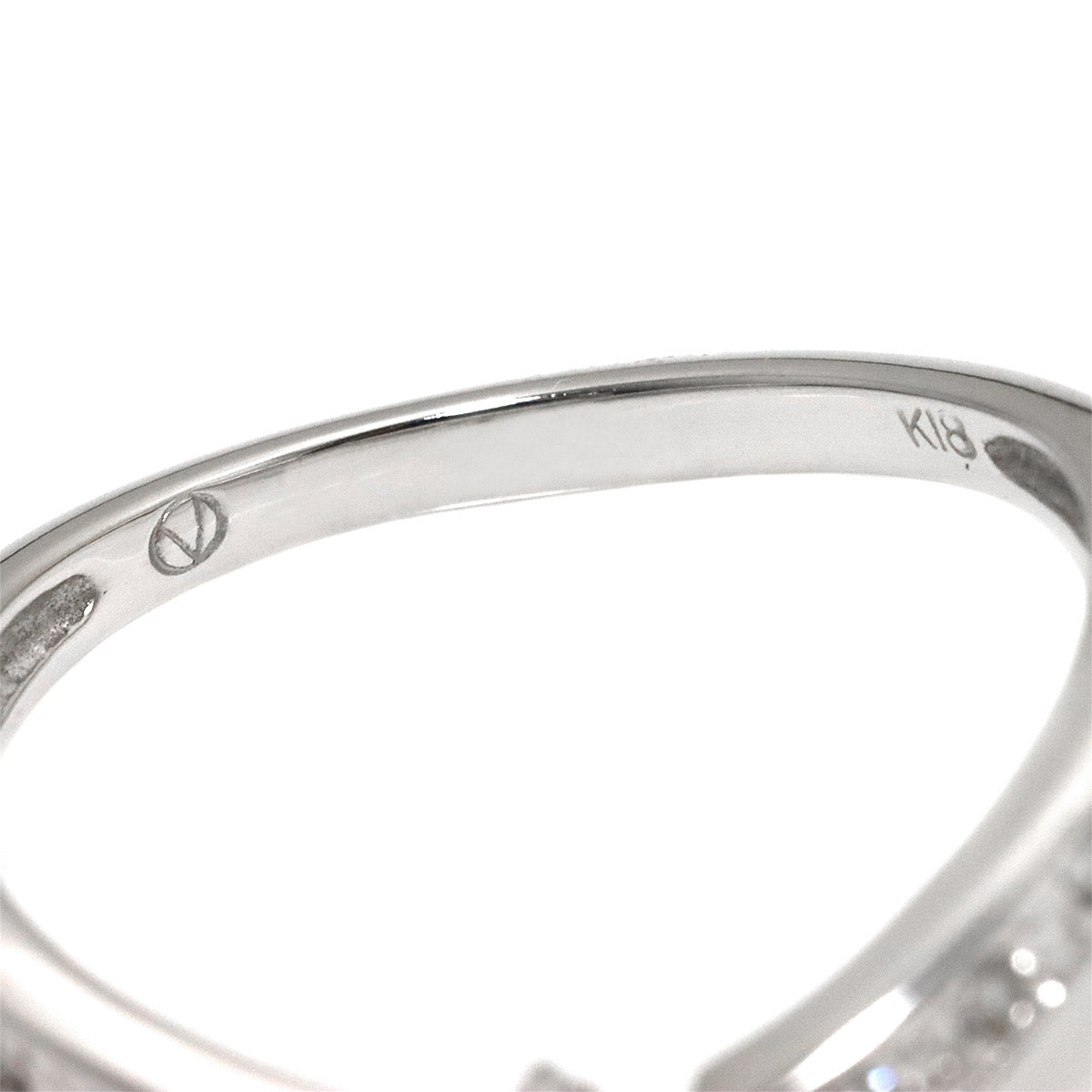 Diamond Ring 18K WG 750 Size4-4.5(US)
